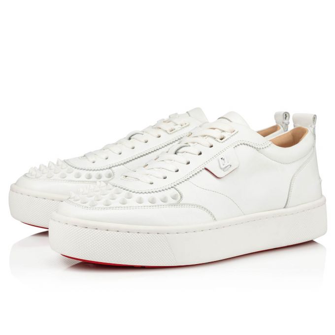 Tenis Christian Louboutin Happyrui Spikes 000 Mat Calf Sneakers Hombre Blancos | MX-02123