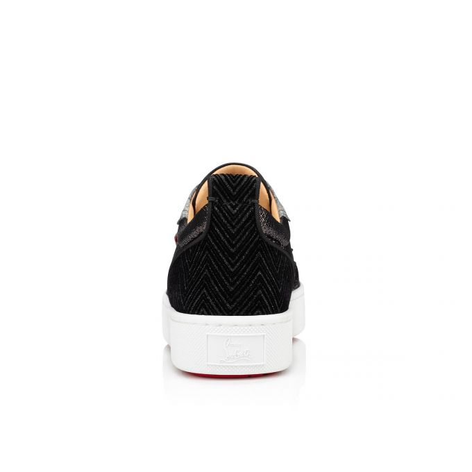 Tenis Christian Louboutin Happyrui Spikes Creative Cuero Sneakers Hombre Negros Plateados | MX-37159