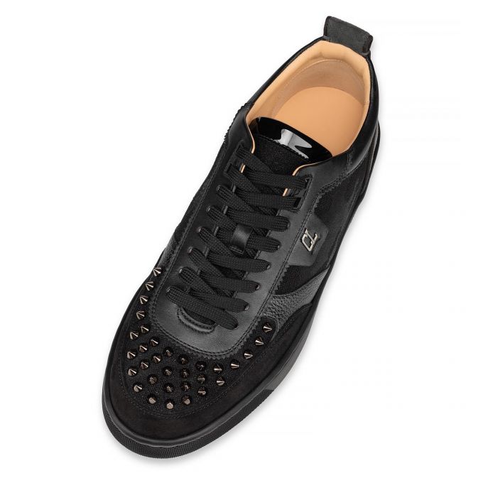 Tenis Christian Louboutin Happyrui Spikes Version Creative Fabric Sneakers Hombre Negros | MX-38415