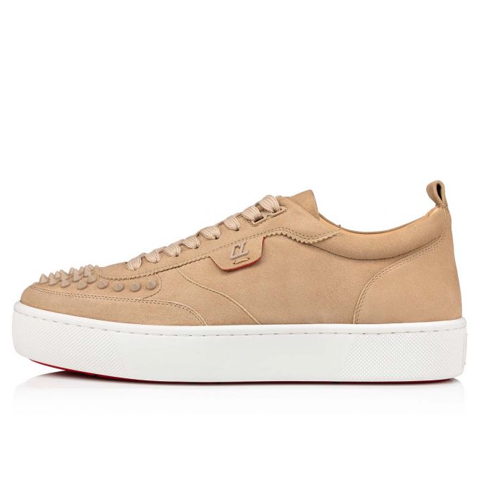 Tenis Christian Louboutin Happyrui Spikes Gamuza Sneakers Hombre Grises | MX-74777