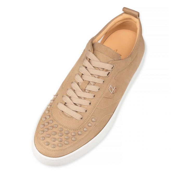 Tenis Christian Louboutin Happyrui Spikes Gamuza Sneakers Hombre Grises | MX-74777