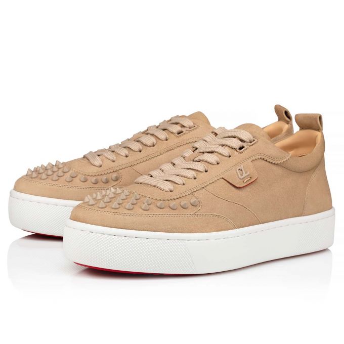 Tenis Christian Louboutin Happyrui Spikes Gamuza Sneakers Hombre Grises | MX-74777