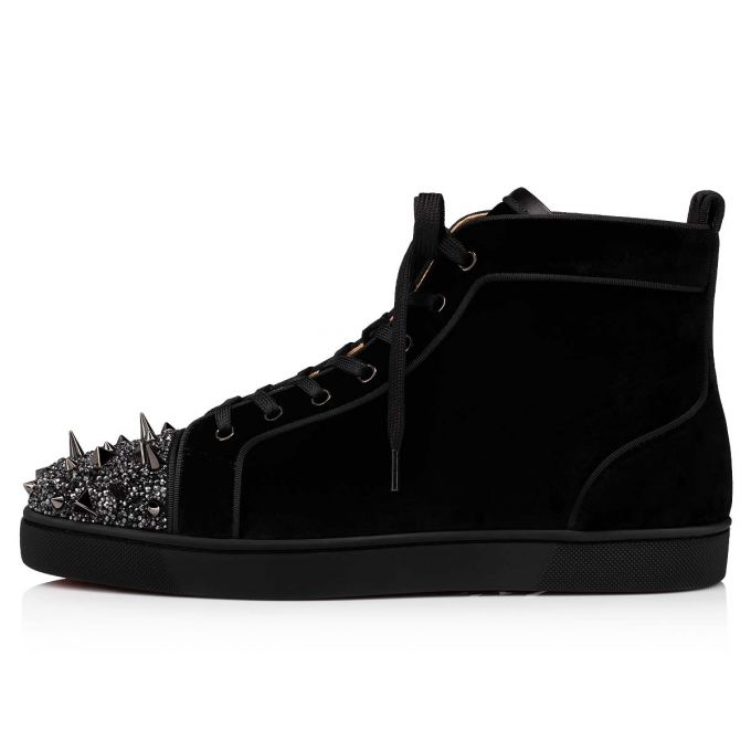 Tenis Christian Louboutin Lou Pik Pik P S 000 Version Strass Sneakers Hombre Negros | MX-16117