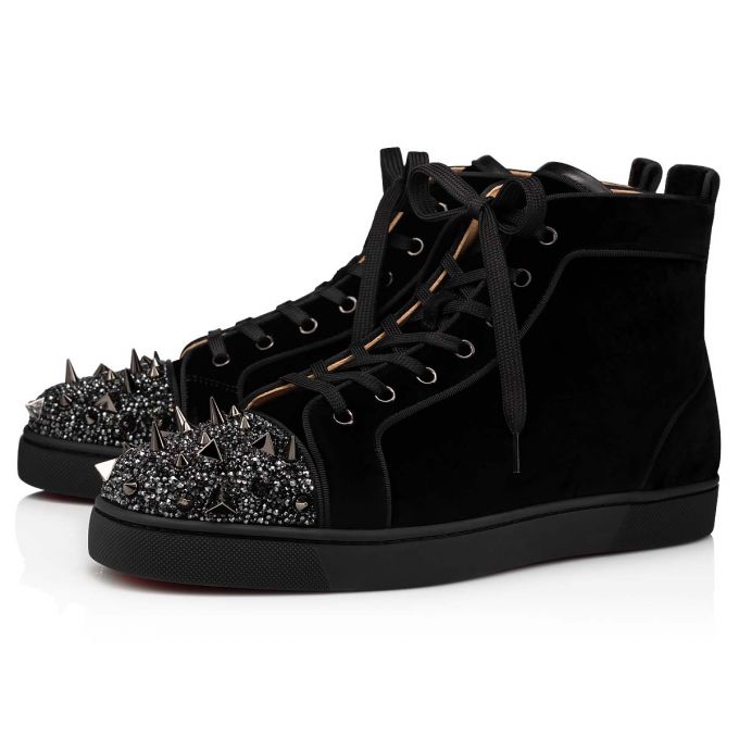 Tenis Christian Louboutin Lou Pik Pik P S 000 Version Strass Sneakers Hombre Negros | MX-16117