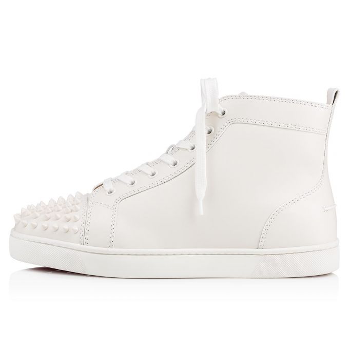 Tenis Christian Louboutin Lou Spikes 000 Calf Sneakers Hombre Blancos | MX-90992