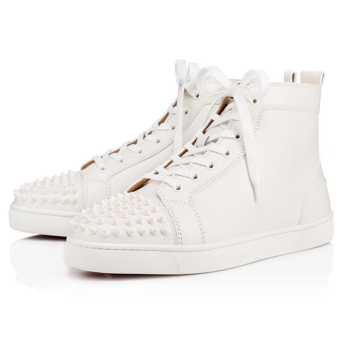 Tenis Christian Louboutin Lou Spikes 000 Calf Sneakers Hombre Blancos | MX-90992