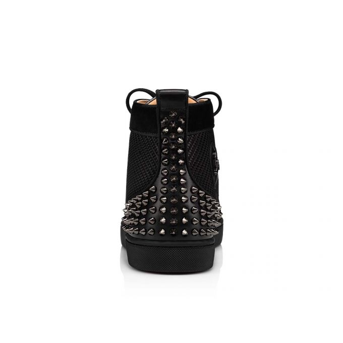 Tenis Christian Louboutin Lou Spikes 2 Algodon Sneakers Hombre Negros | MX-96137