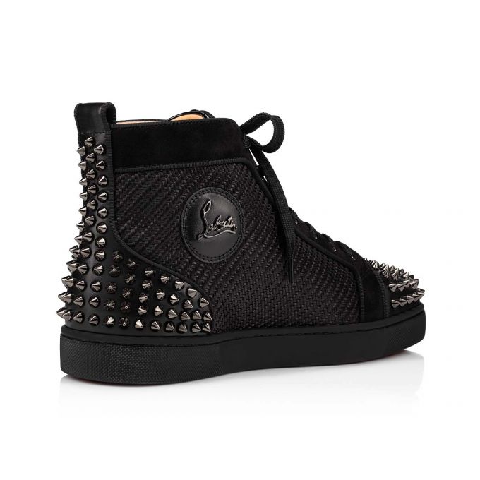 Tenis Christian Louboutin Lou Spikes 2 Algodon Sneakers Hombre Negros | MX-96137