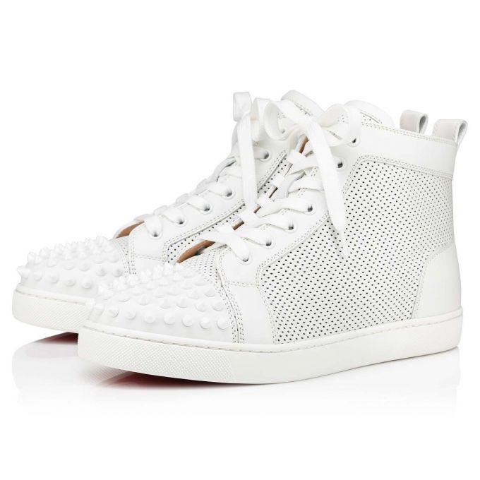 Tenis Christian Louboutin Lou Spikes Calf Sneakers Mujer Blancos | MX-34367