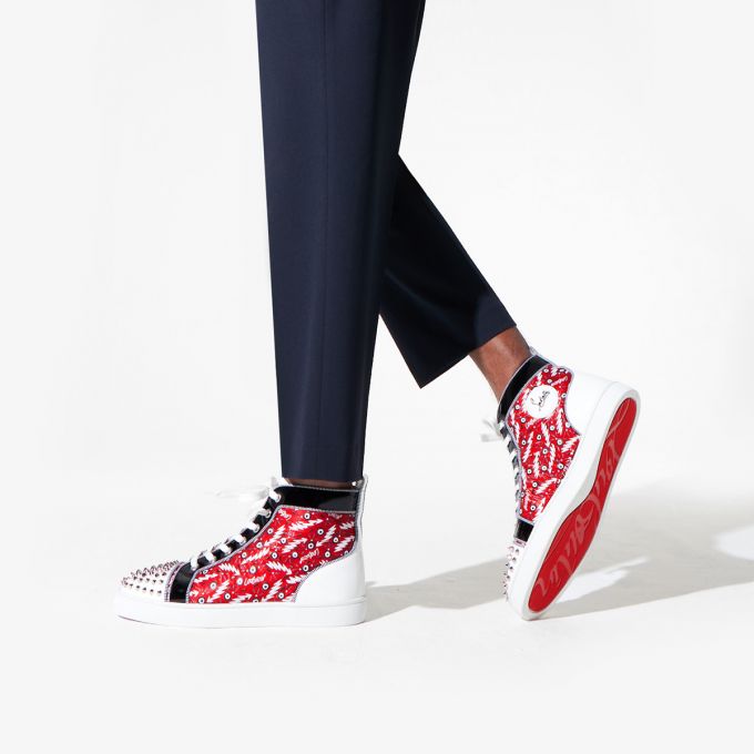 Tenis Christian Louboutin Lou Spikes Orlato Version Creative Fabric Sneakers Hombre Rojos | MX-12614