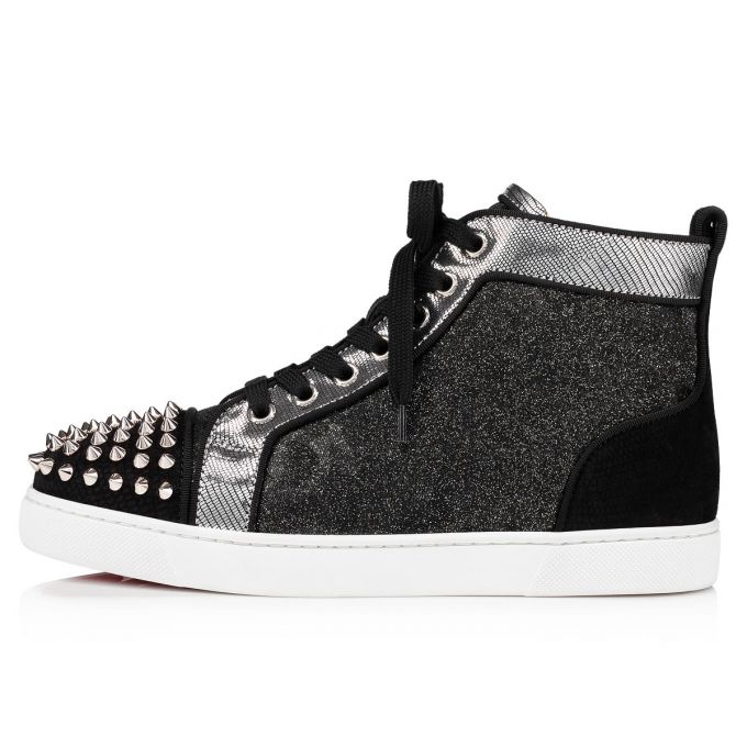 Tenis Christian Louboutin Lou Spikes Orlato Version Veau Velours Sneakers Mujer Negros | MX-14070