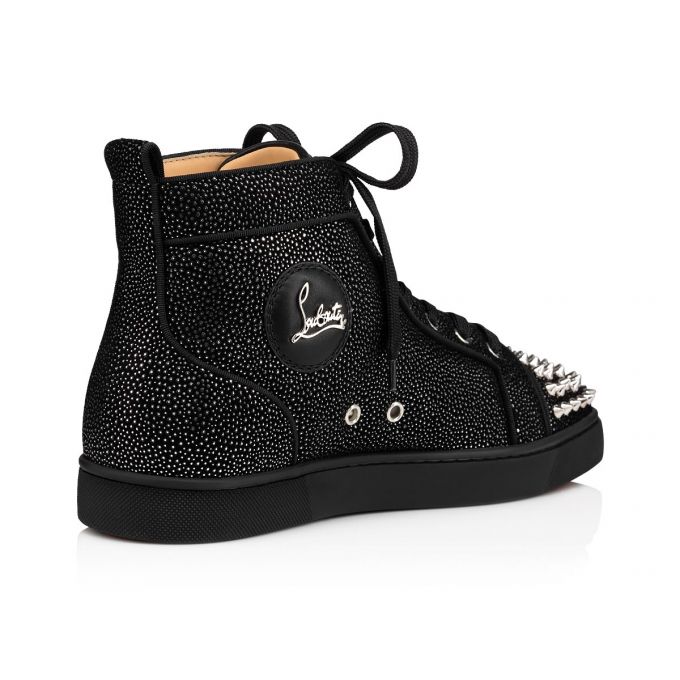 Tenis Christian Louboutin Lou Spikes Orla 000 Version Sneakers Hombre Negros | MX-56652