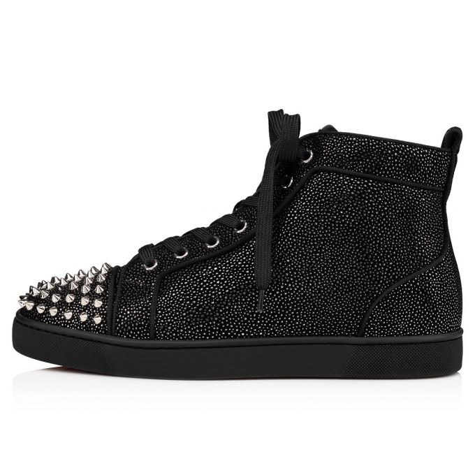 Tenis Christian Louboutin Lou Spikes Orla 000 Version Sneakers Hombre Negros | MX-56652