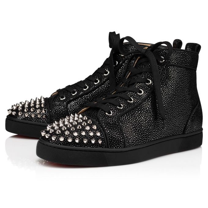 Tenis Christian Louboutin Lou Spikes Orla 000 Version Sneakers Hombre Negros | MX-56652