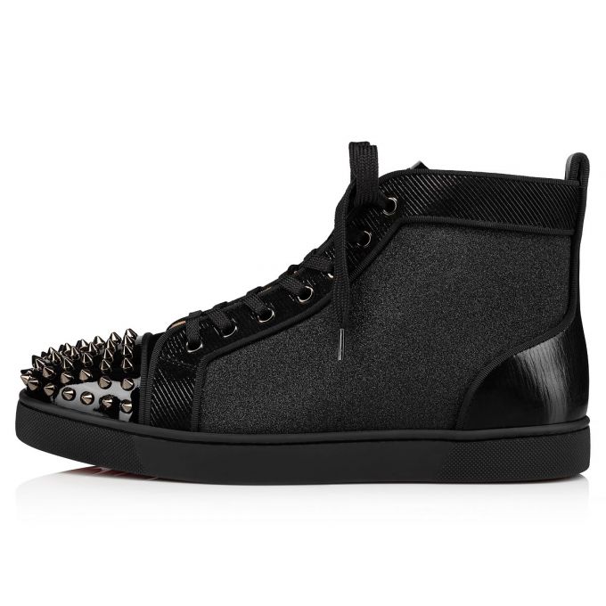 Tenis Christian Louboutin Lou Spikes Orlato Creative Cuero Sneakers Hombre Negros | MX-84412