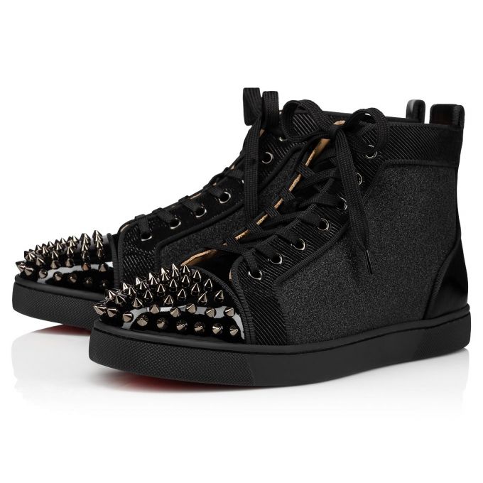 Tenis Christian Louboutin Lou Spikes Orlato Creative Cuero Sneakers Hombre Negros | MX-84412