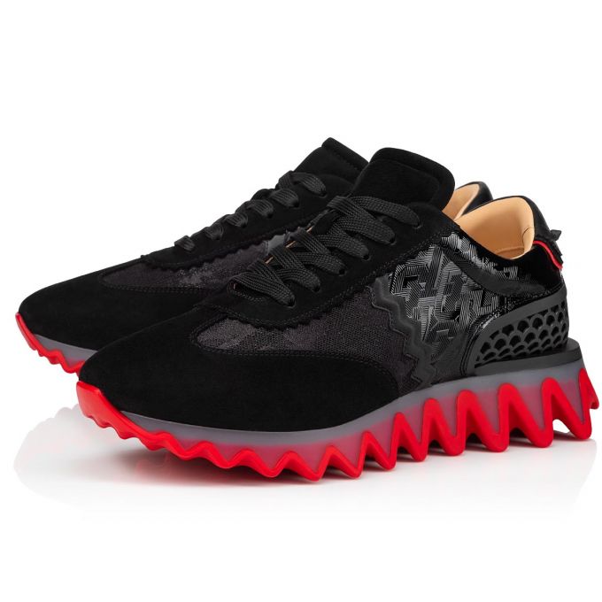 Tenis Christian Louboutin Loubishark Creative Cuero Sneakers Hombre Negros | MX-23260