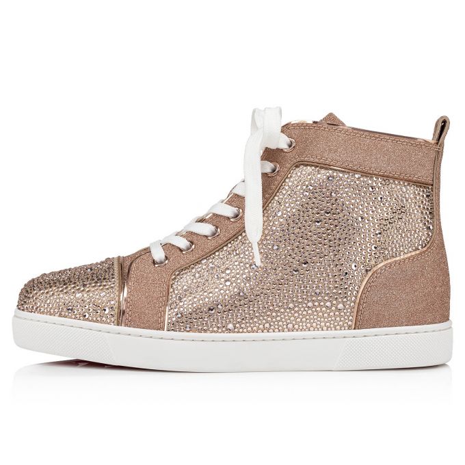 Tenis Christian Louboutin Louis 000 Version Courtisane Strass Sneakers Mujer Beige | MX-65411