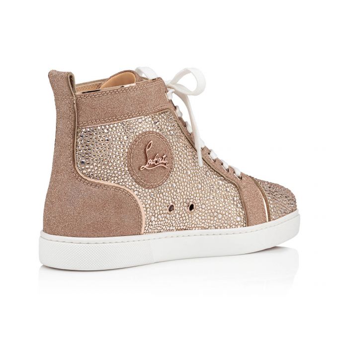 Tenis Christian Louboutin Louis 000 Version Courtisane Strass Sneakers Mujer Beige | MX-65411