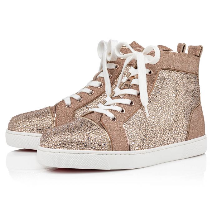 Tenis Christian Louboutin Louis 000 Version Courtisane Strass Sneakers Mujer Beige | MX-65411