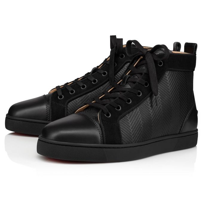 Tenis Christian Louboutin Louis Creative Cuero Sneakers Hombre Negros | MX-38459