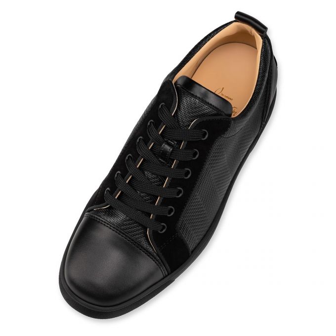 Tenis Christian Louboutin Louis Junior Creative Cuero Sneakers Hombre Negros | MX-72346