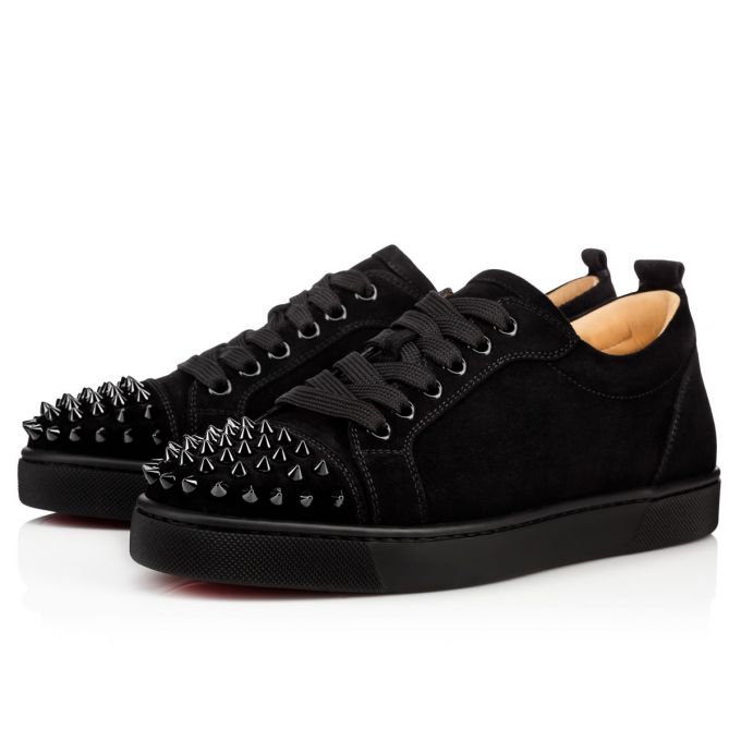 Tenis Christian Louboutin Louis Junior Sp 000 Veau Velours Sneakers Mujer Negros | MX-05567