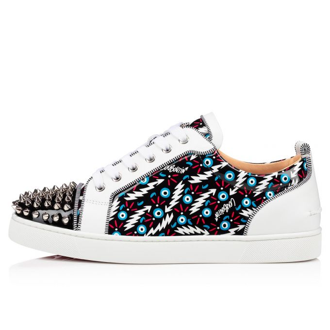 Tenis Christian Louboutin Louis Junior Spikes Orlato Creative Cuero Sneakers Hombre Negros Blancos | MX-10780