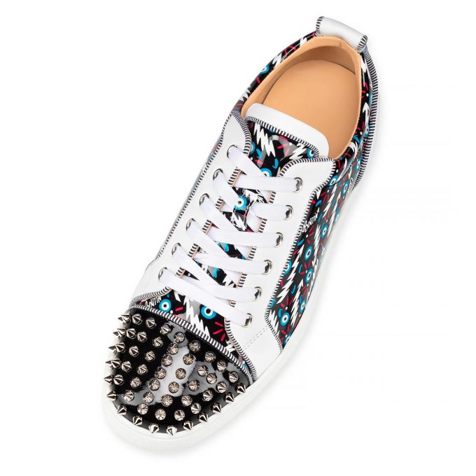 Tenis Christian Louboutin Louis Junior Spikes Orlato Creative Cuero Sneakers Hombre Negros Blancos | MX-10780