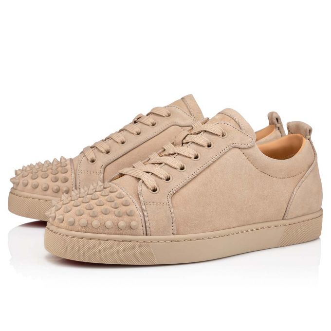 Tenis Christian Louboutin Louis Junior Sp 000 Mat Veau Velours Sneakers Hombre Beige | MX-11489