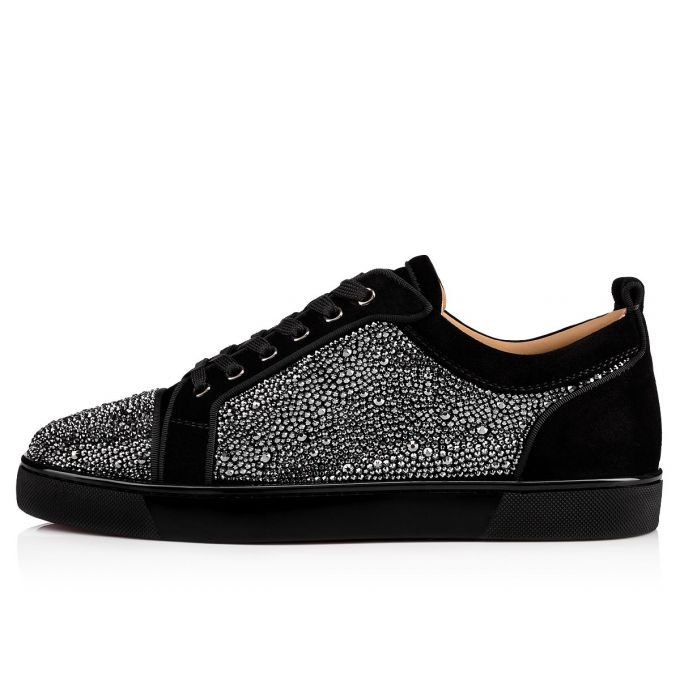 Tenis Christian Louboutin Louis Junior St 000 Strass Sneakers Hombre Negros | MX-64493