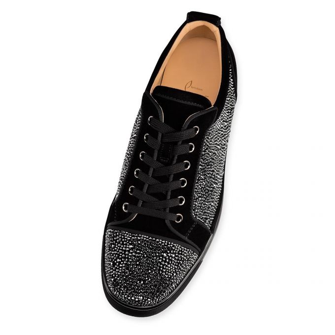 Tenis Christian Louboutin Louis Junior St 000 Strass Sneakers Hombre Negros | MX-64493