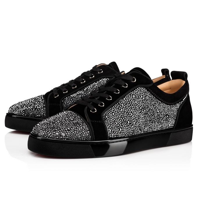 Tenis Christian Louboutin Louis Junior St 000 Strass Sneakers Hombre Negros | MX-64493