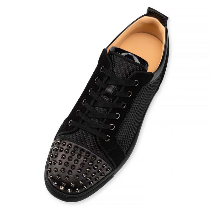 Tenis Christian Louboutin Louis Junior Spikes Orlato Algodon Sneakers Hombre Negros | MX-75198