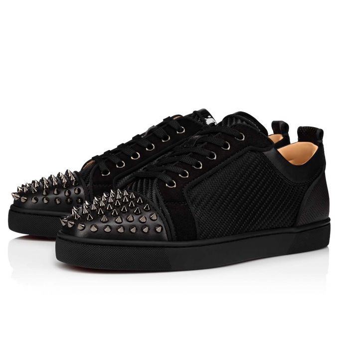 Tenis Christian Louboutin Louis Junior Spikes Orlato Algodon Sneakers Hombre Negros | MX-75198