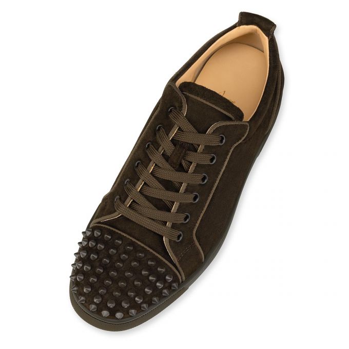 Tenis Christian Louboutin Louis Junior Sp 000 Mat Veau Velours Sneakers Hombre Chocolate | MX-87030