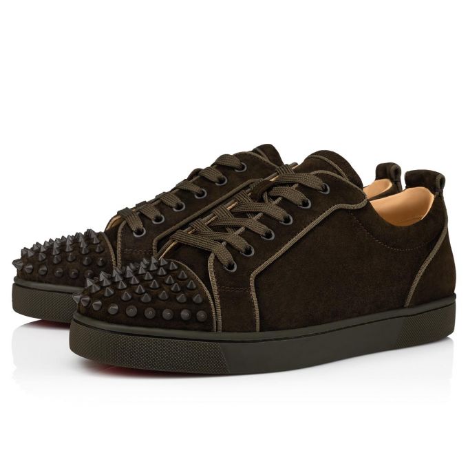 Tenis Christian Louboutin Louis Junior Sp 000 Mat Veau Velours Sneakers Hombre Chocolate | MX-87030