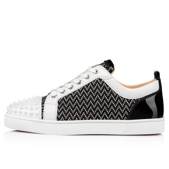 Tenis Christian Louboutin Louis Junior Spikes Orlato Algodon Sneakers Hombre Blancos Negros | MX-96820