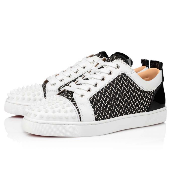 Tenis Christian Louboutin Louis Junior Spikes Orlato Algodon Sneakers Hombre Blancos Negros | MX-96820