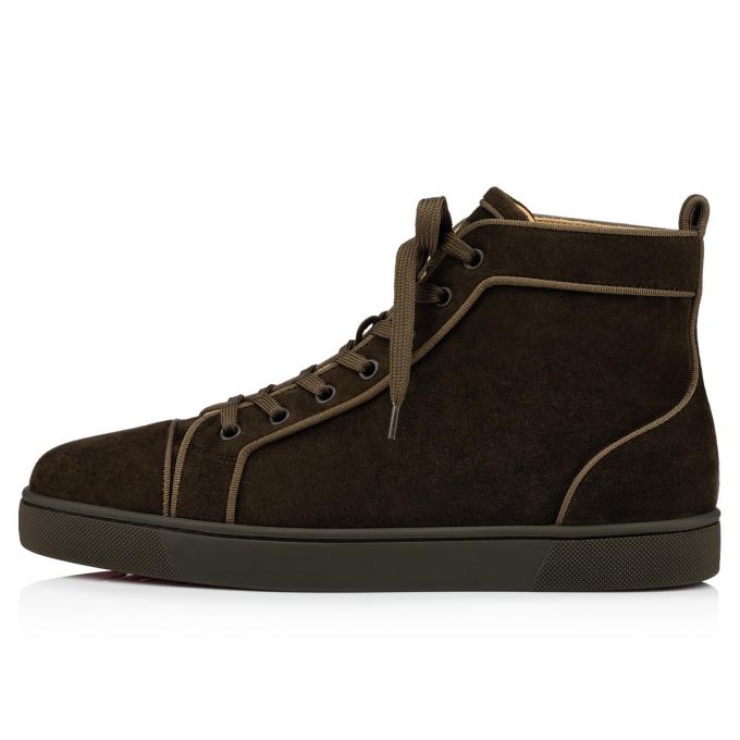 Tenis Christian Louboutin Louis Orlato 000 Alpino Veau Velours Sneakers Hombre Chocolate | MX-16222