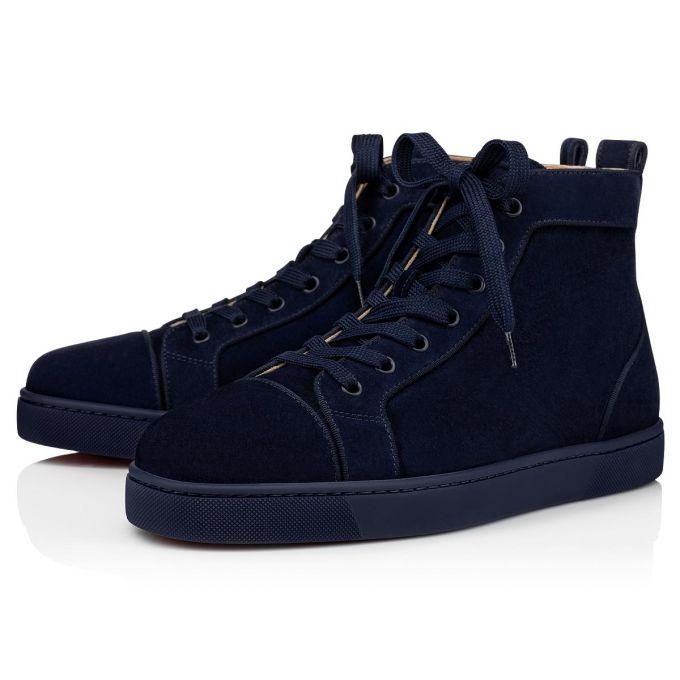 Tenis Christian Louboutin Louis Orlato 000 Scuro Veau Velours Sneakers Hombre Azules Oscuro | MX-23537