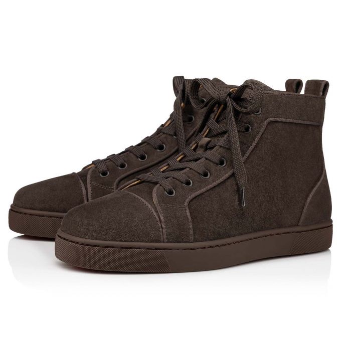 Tenis Christian Louboutin Louis Orlato 000 Veau Velours Sneakers Hombre Grises Oscuro | MX-52889