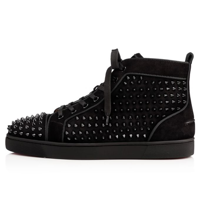 Tenis Christian Louboutin Louis Orlato 000 Veau Velours Sneakers Hombre Negros | MX-67903