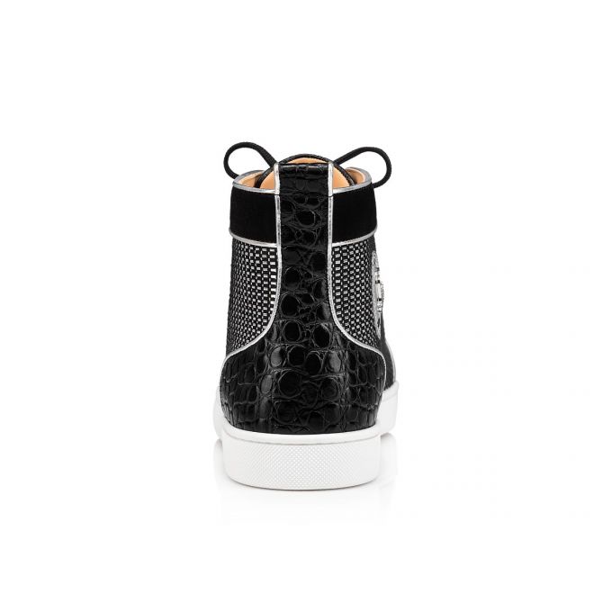 Tenis Christian Louboutin Louis Orlato Algodon Sneakers Hombre Negros | MX-14468