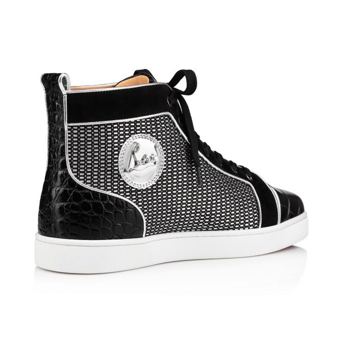 Tenis Christian Louboutin Louis Orlato Algodon Sneakers Hombre Negros | MX-14468