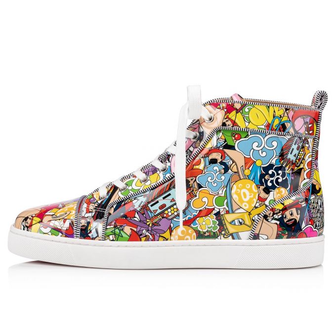 Tenis Christian Louboutin Louis Orlato Planos Pat Super Lo Creative Cuero Sneakers Hombre Multicolor | MX-34701