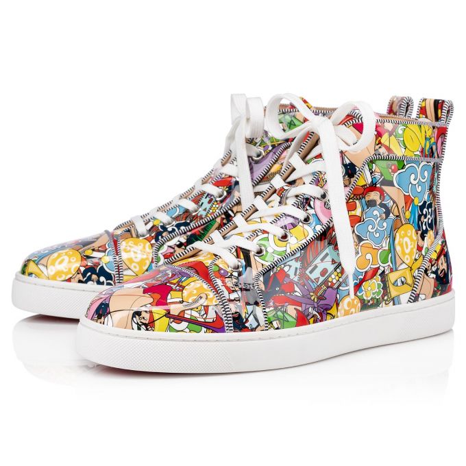 Tenis Christian Louboutin Louis Orlato Planos Pat Super Lo Creative Cuero Sneakers Hombre Multicolor | MX-34701