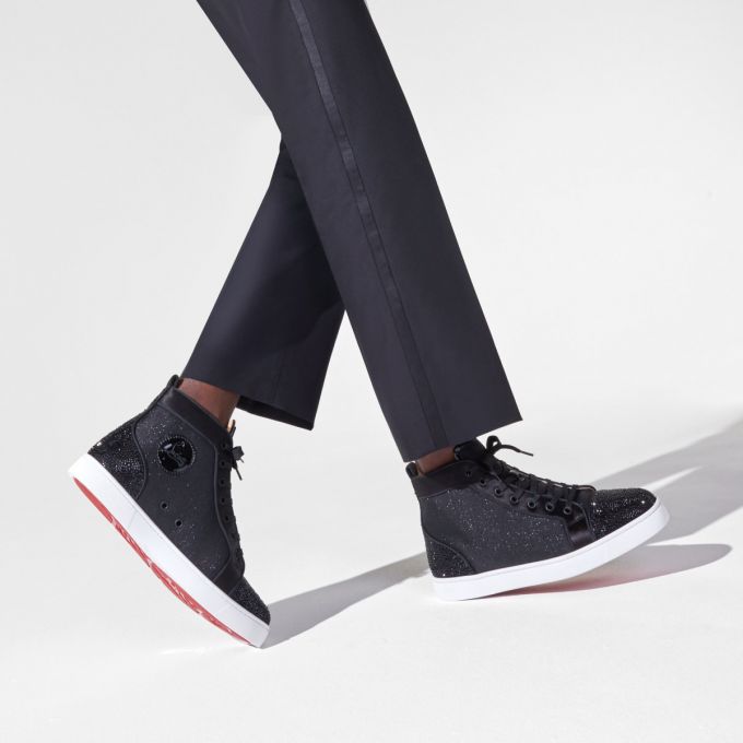 Tenis Christian Louboutin Louis P Strass 000 Version Strass Sneakers Hombre Negros | MX-93785