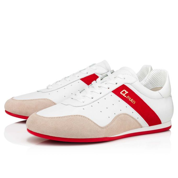 Tenis Christian Louboutin My K Low Calf Sneakers Hombre Blancos | MX-50837