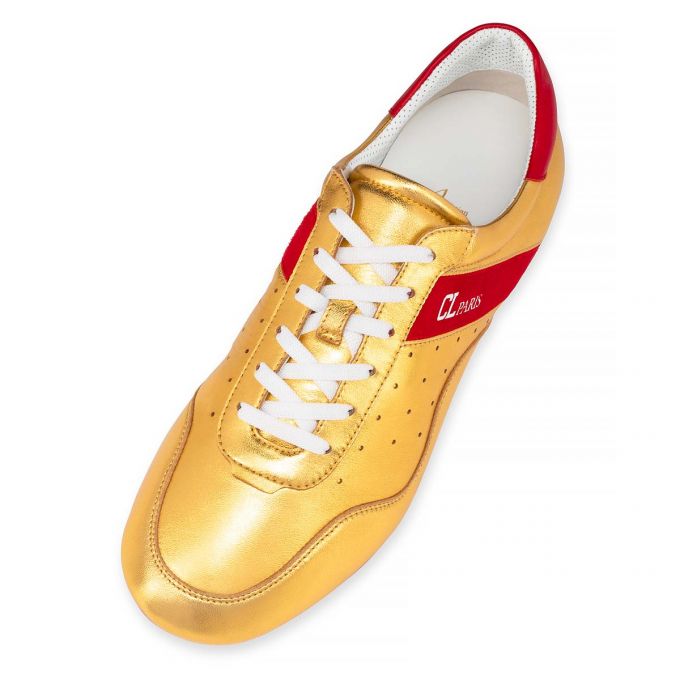 Tenis Christian Louboutin My K Low Nappa Sneakers Hombre Dorados Rojos | MX-44137